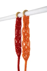 Dash and Diamond Double Length Hand-Knotted Curtain Tie-Back (Set of 2)