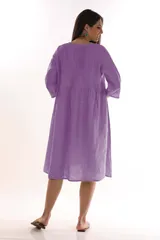linen pin-tuck a line dress