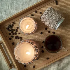 Fresh Coffee Hand-Knotted Candle Jar
