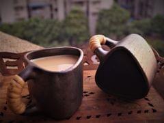 Longpi Black Pottery Small Coffee Mug: Trikon - Set of 2