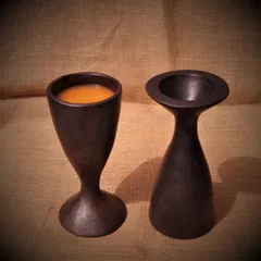 Longpi Black Pottery Wine Glass - Flute