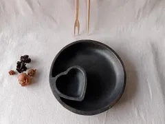 Longpi Black Pottery Chip-n-Dip Platter