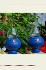 Traditional Oil Lamps: Blue (Set of 2)