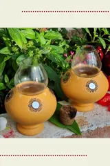 Traditional Oil Lamps: Peach (Set of 2)
