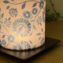 Tea Light Lamp with Base - Blue Chintz