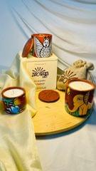 Set of 3 Scented Candles - Double Wick - Pattachitra Collection