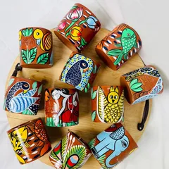 Set of 2 Scented Candles - Single Wick Small - Pattachitra Collection