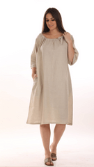 loose flared dress with 3/4 sleeves