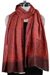 Red and black Micro Modal Silk Super Soft Reversible Stole