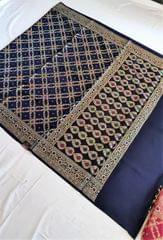Beautiful Banarsi Dupion Silk Saree in Navy Blue colour in Gharchola Design