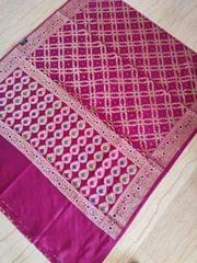 Beautiful Banarsi Dupion Silk Saree in Magenta colour in Gharchola Design