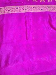 Beautiful Banarsi Dupion Silk Saree in Magenta colour in Gharchola Design