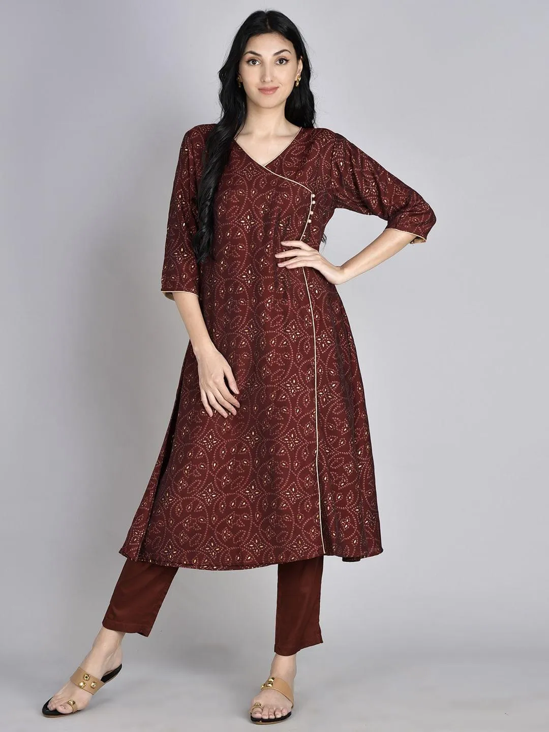 A-line Kurta With Trouser Front