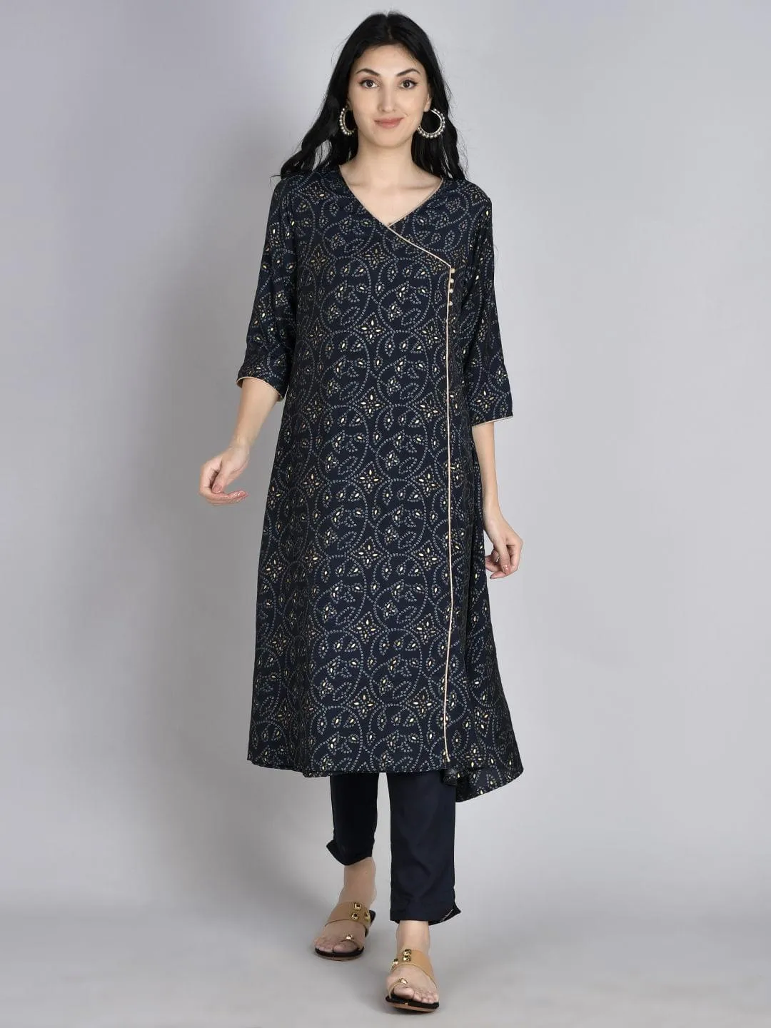 A-line Kurta With Trouser Front
