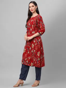 Floral Printed Kurta With Trouser Other1