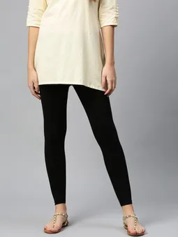 Solid Ankle Length Legging Front