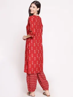 Round Neck Kurta With Harem Pant Back