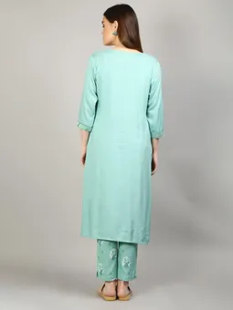 Solid Kurta With Trouser Back
