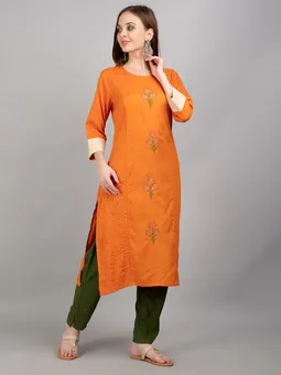 Straight Embroidered Kurta Closer Two