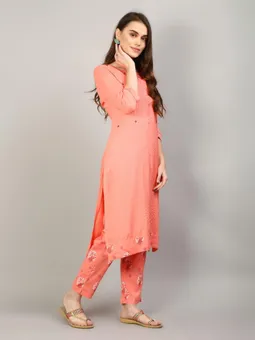 Solid Kurta With Trouser Closer Two