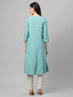 Floral Printed Kurta With Trouser Back