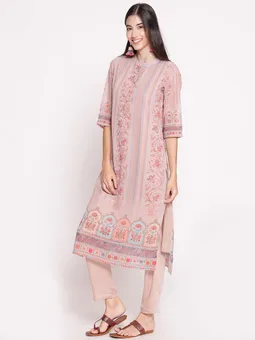 Floral Printed Kurta With Trouser Closer One