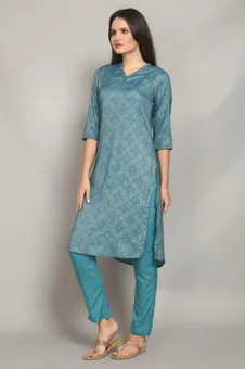 Printed Kurta With Trouser Closer One