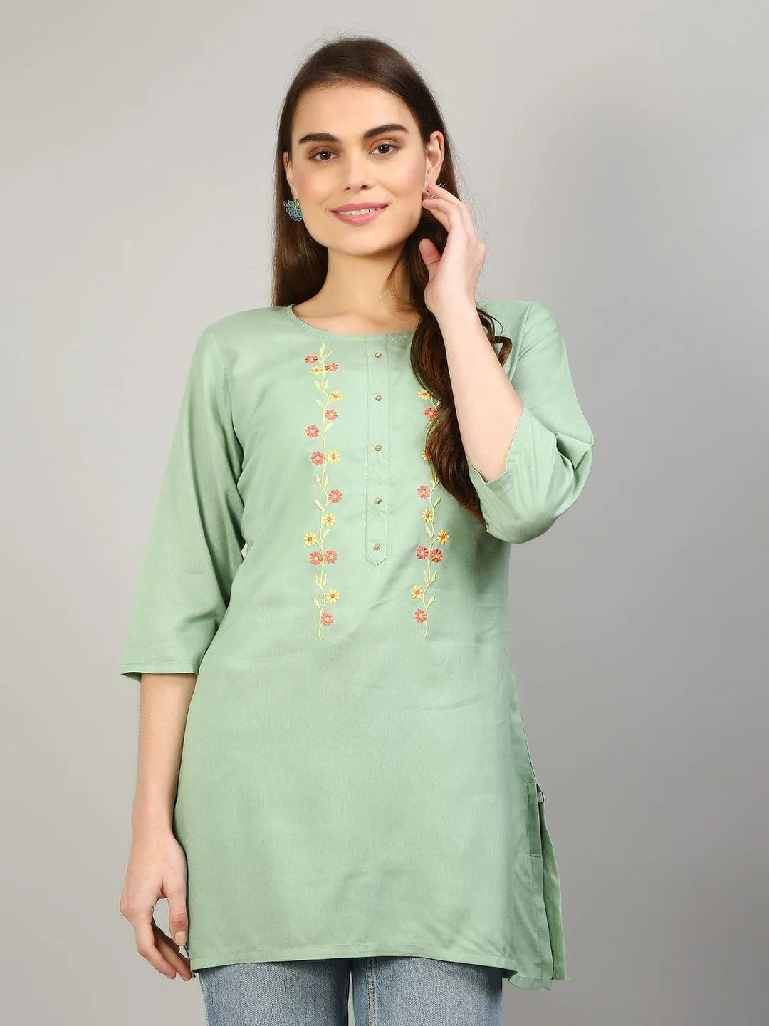 Solid Straight Tunic Front