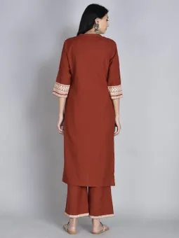 Solid Kurta With Comfort Pant Back