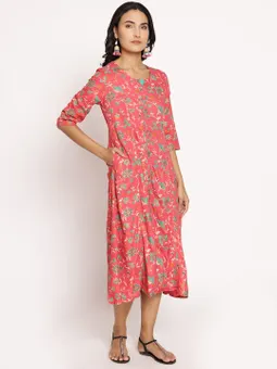 Fit and Flare Printed Dress One