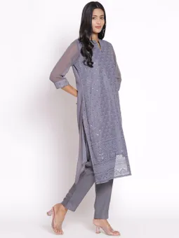 Ornamental Printed Kurta With Trouser Two