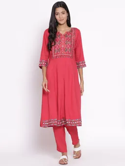 Rayon Kurta With Trouser Front