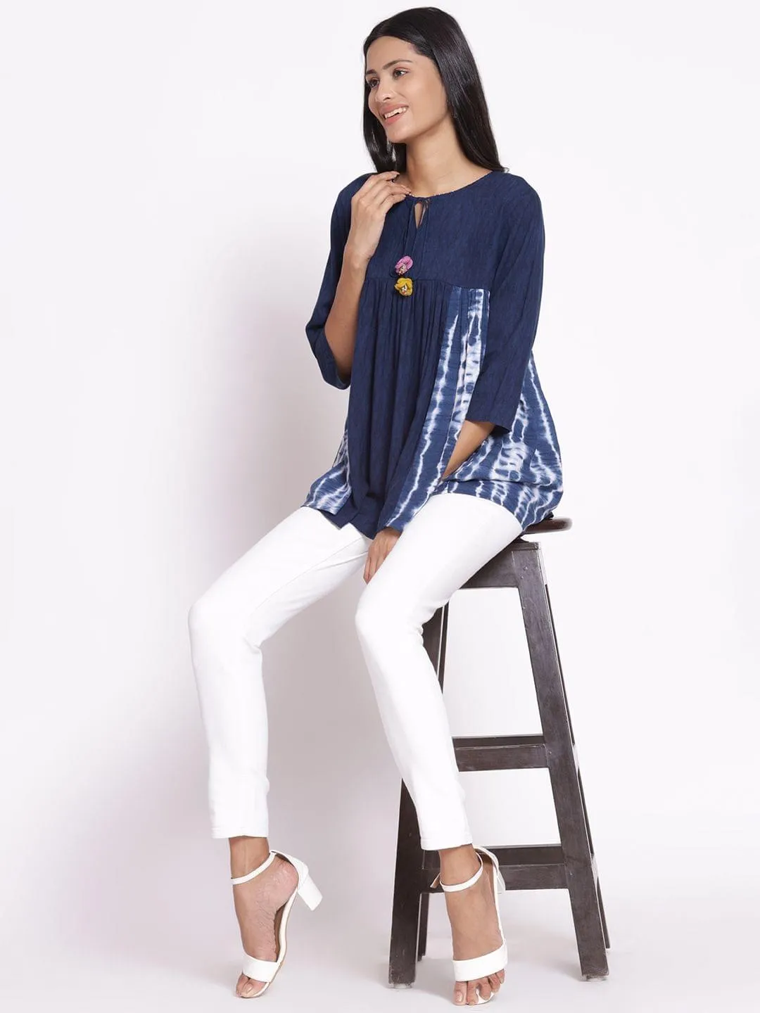 Striped Solid Tunic Front