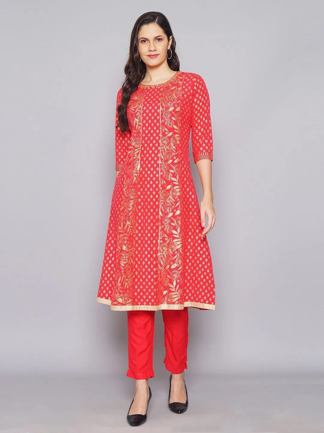 Floral Kurta With Trouser Front