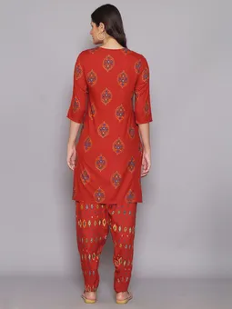Floral Short Kurta Salwar Dupatta Back