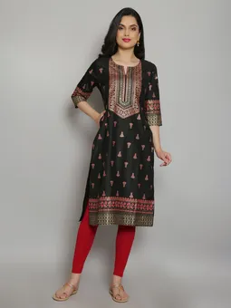 Straight Printed Kurta Front