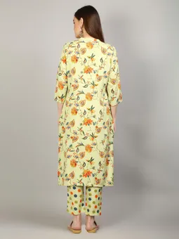 Floral Kurta With Pant Back