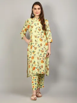 Floral Kurta With Pant Front