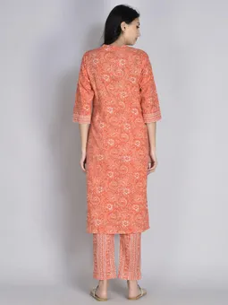 Floral Kurta With Trouser Back