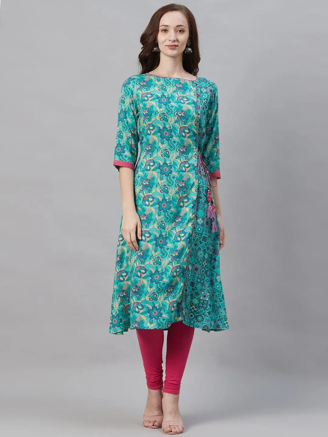 Floral And Geometric Kurta Front