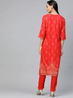 Ornamental Kurta With Pant Back