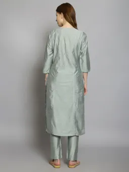 Solid Kurta With Pant Back