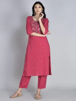 Embroidered Kurta With Trouser Closer Three