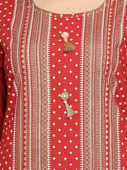Printed Kurta With Skirt Three