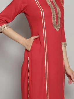 Solid Kurta With Pant Four
