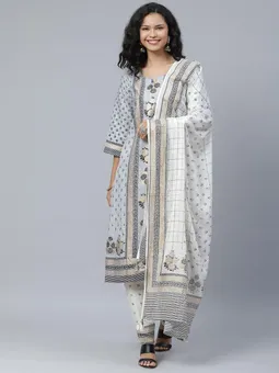 Ornamental Kurta Pant Dupatta Front