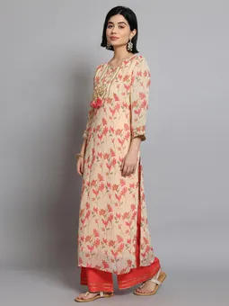 Floral Kurta With Palazzo First Closer