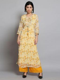 Floral Kurta With Palazzo Front
