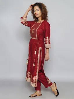 Printed Kurta With Trouser Side One