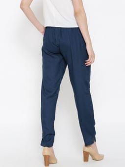 Liva Rayon Solid Trouser Back